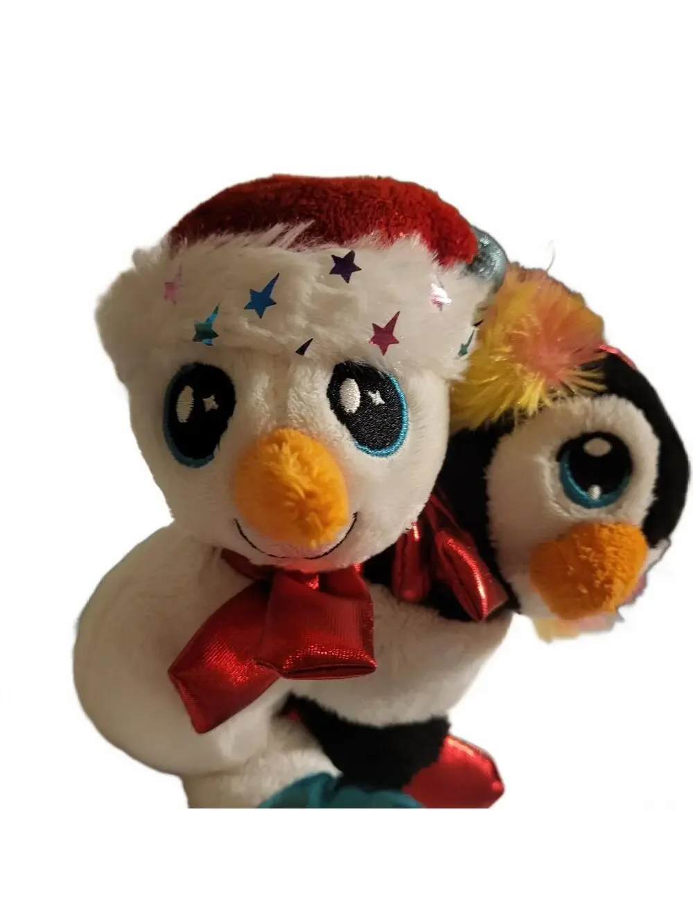 Adorable Plush Snowman and Penguin Holiday WristHuggers Colorful Accents and Sh